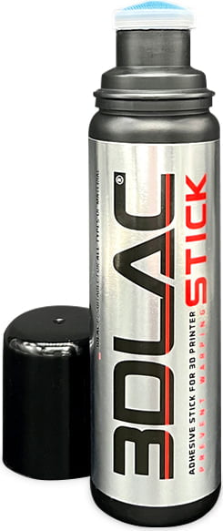 3DLAC Stick Water lepicí tyčinka pro 3D tisk s odklopeným víčkem a modrým aplikátorem