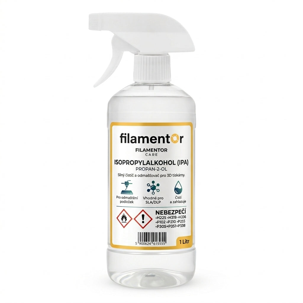 Spray Izopropanol IPA 99,9 % Filamentor Care, 1 litr, środek czyszczący i odtłuszczający do drukarek 3D