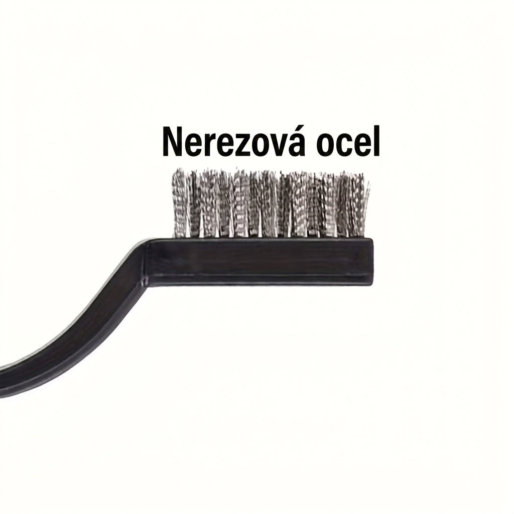 Zbliżenie drucianych włosi ze stali nierdzewnej do czyszczenia delikatnych elementów