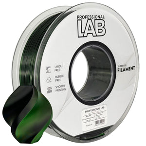 Filament Silk PLA Dual Color czarno-zielony | Prof. Lab