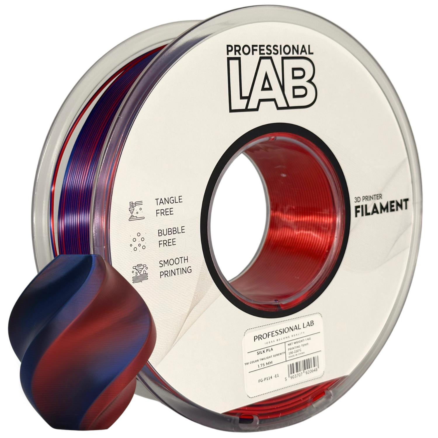 Szpula filamentu Silk PLA Dual Color Twilight Serenity, Prof. Lab, 1,75 mm