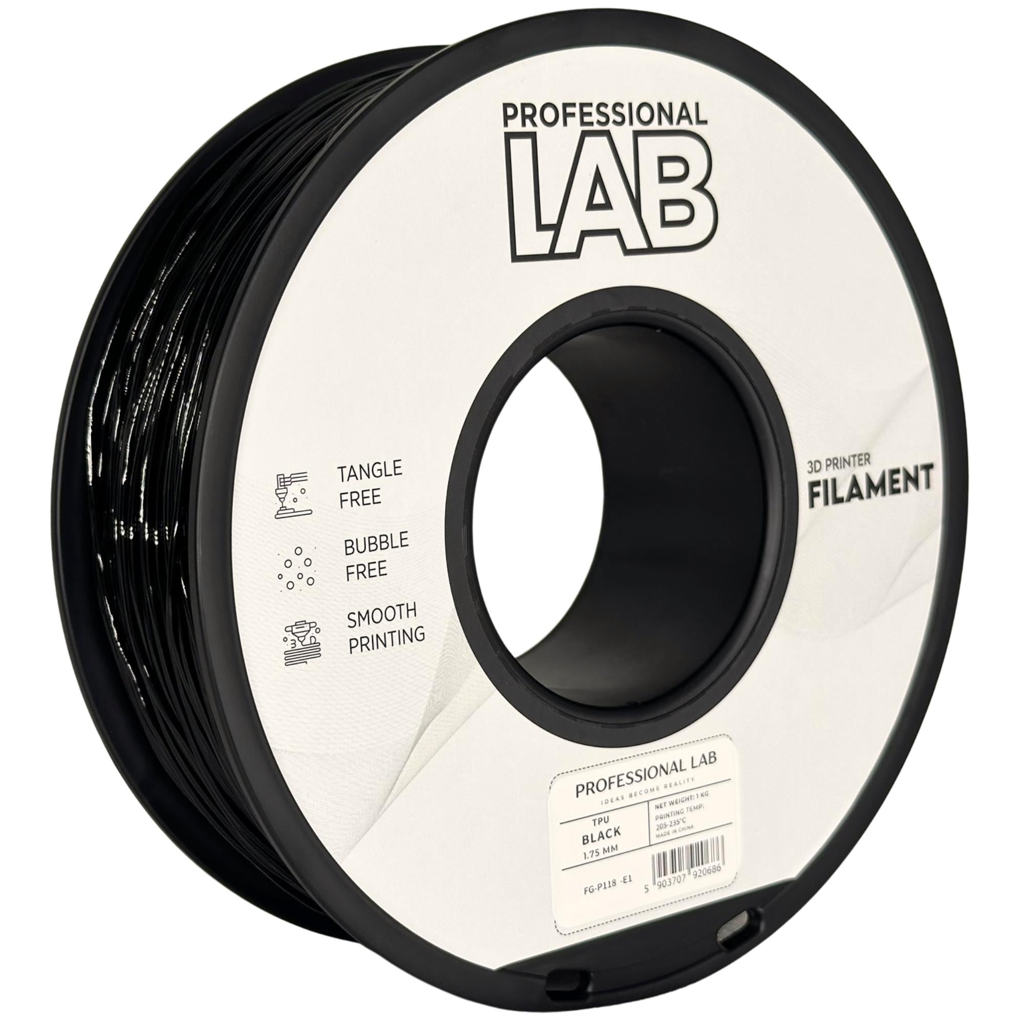 Szpula filamentu TPU czarny, Prof. Lab, 1,75 mm