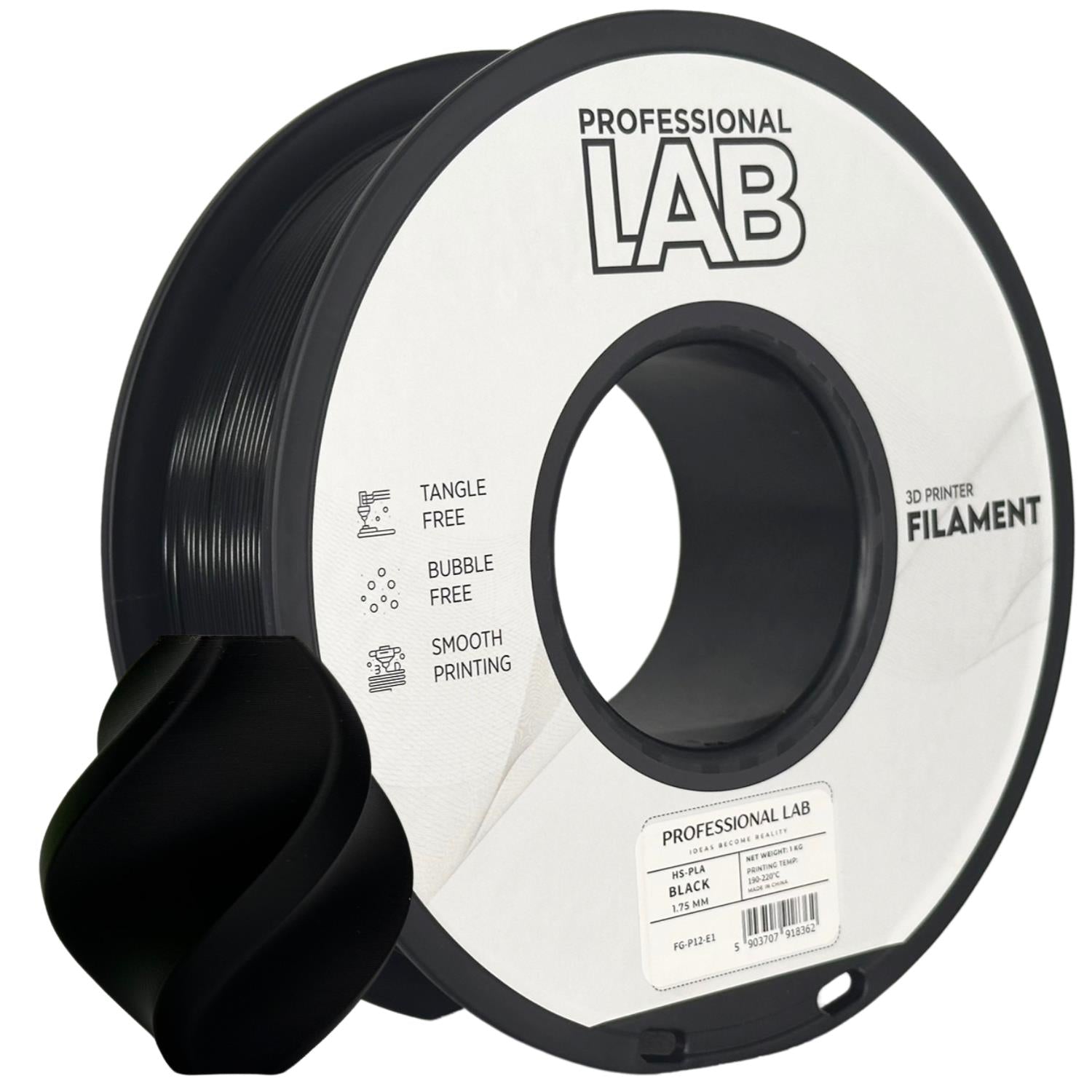 Szpula filamentu HS-PLA czarny, Prof. Lab, 1,75 mm
