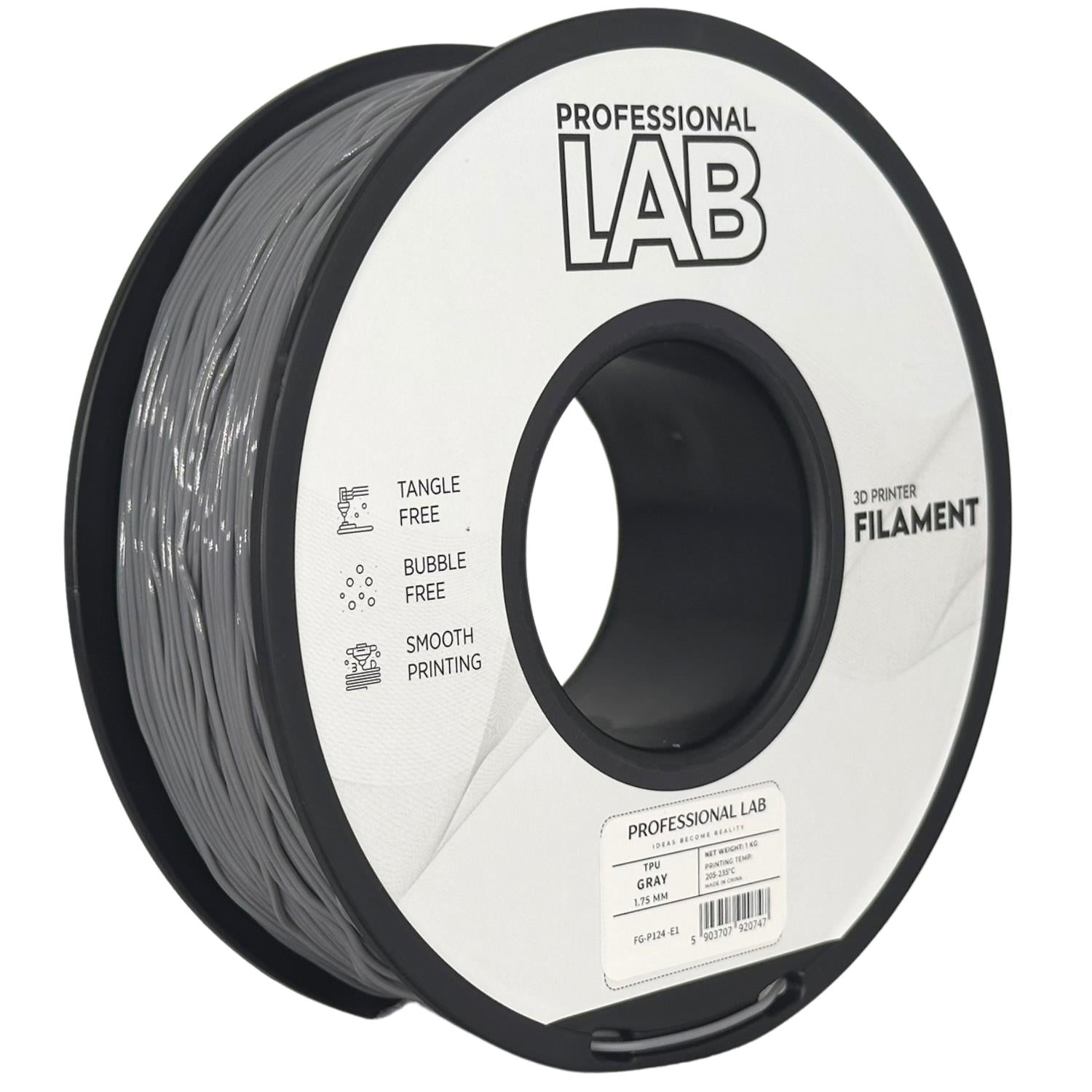 Szpula filamentu TPU szary, Prof. Lab, 1,75 mm