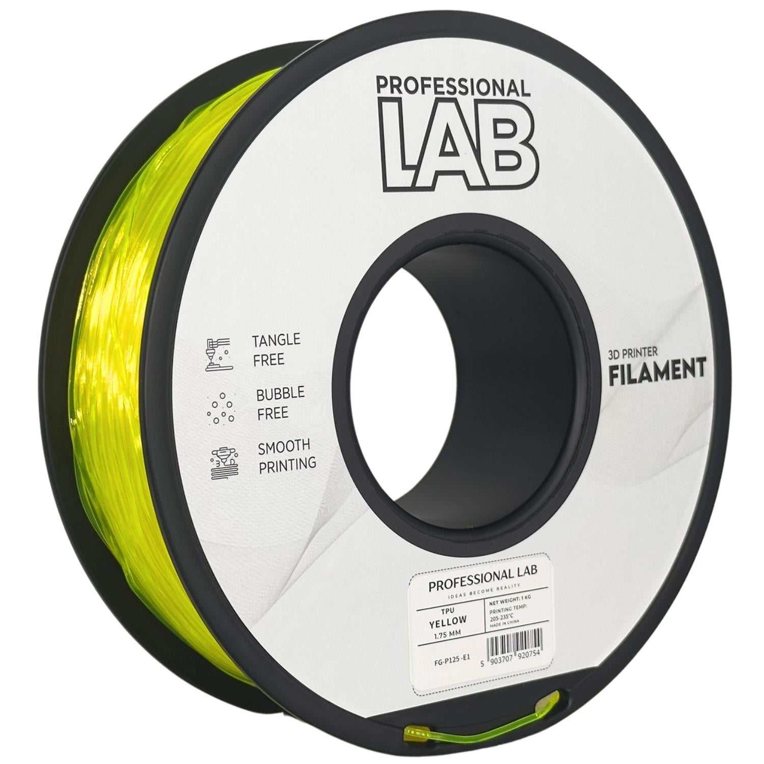 Szpula filamentu TPU żółty, Prof. Lab, 1,75 mm