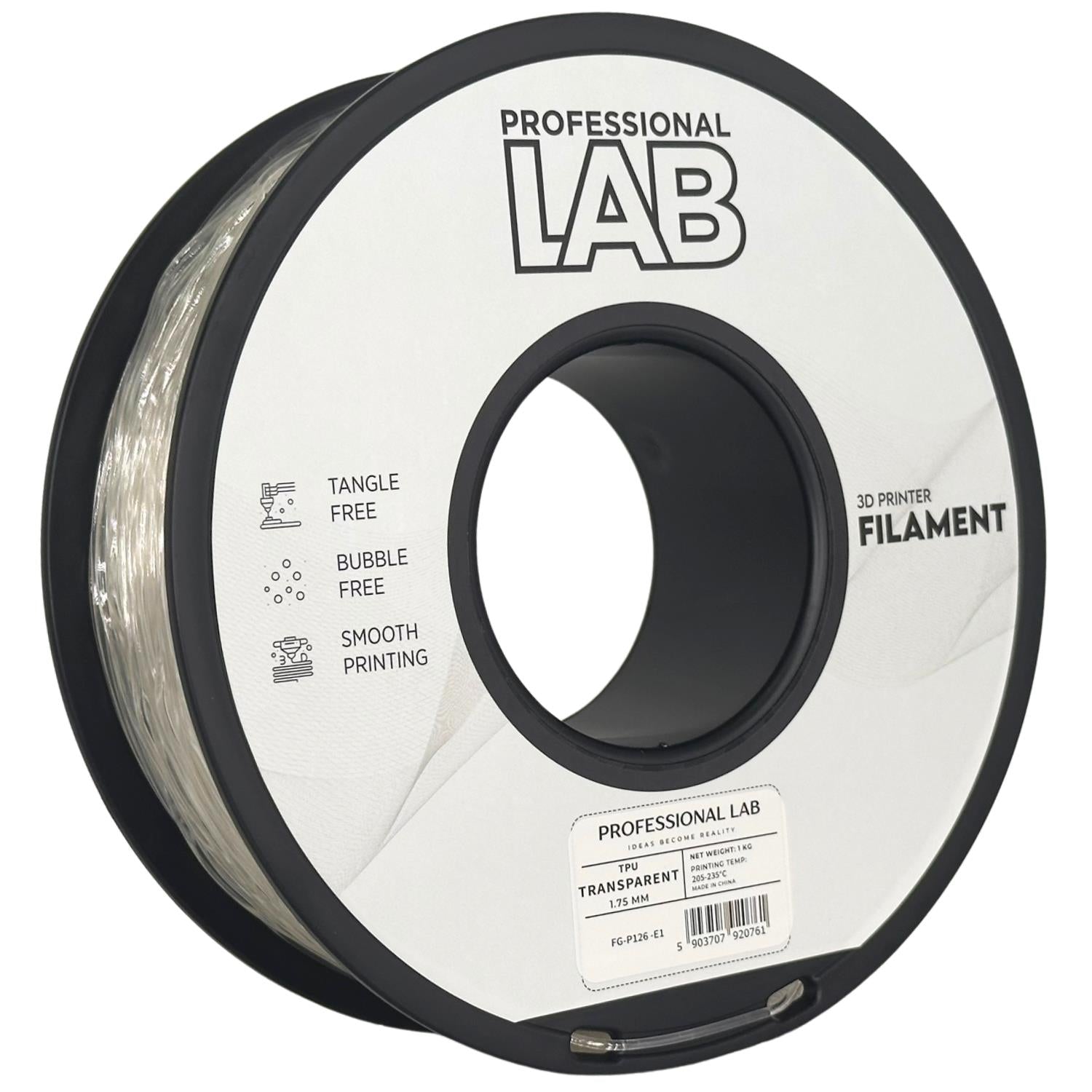 Szpula filamentu TPU przezroczysty, Prof. Lab, 1,75 mm