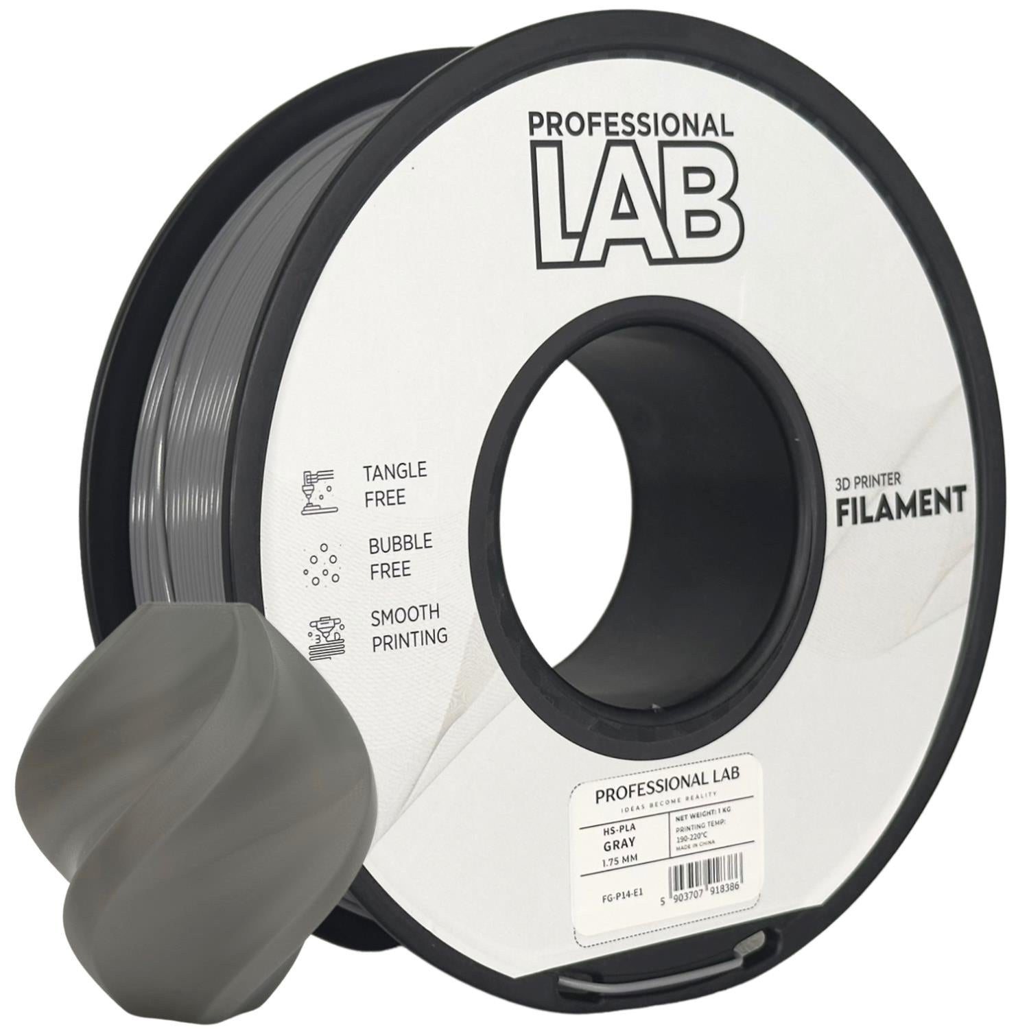 Szpula filamentu HS-PLA szary, Prof. Lab, 1,75 mm