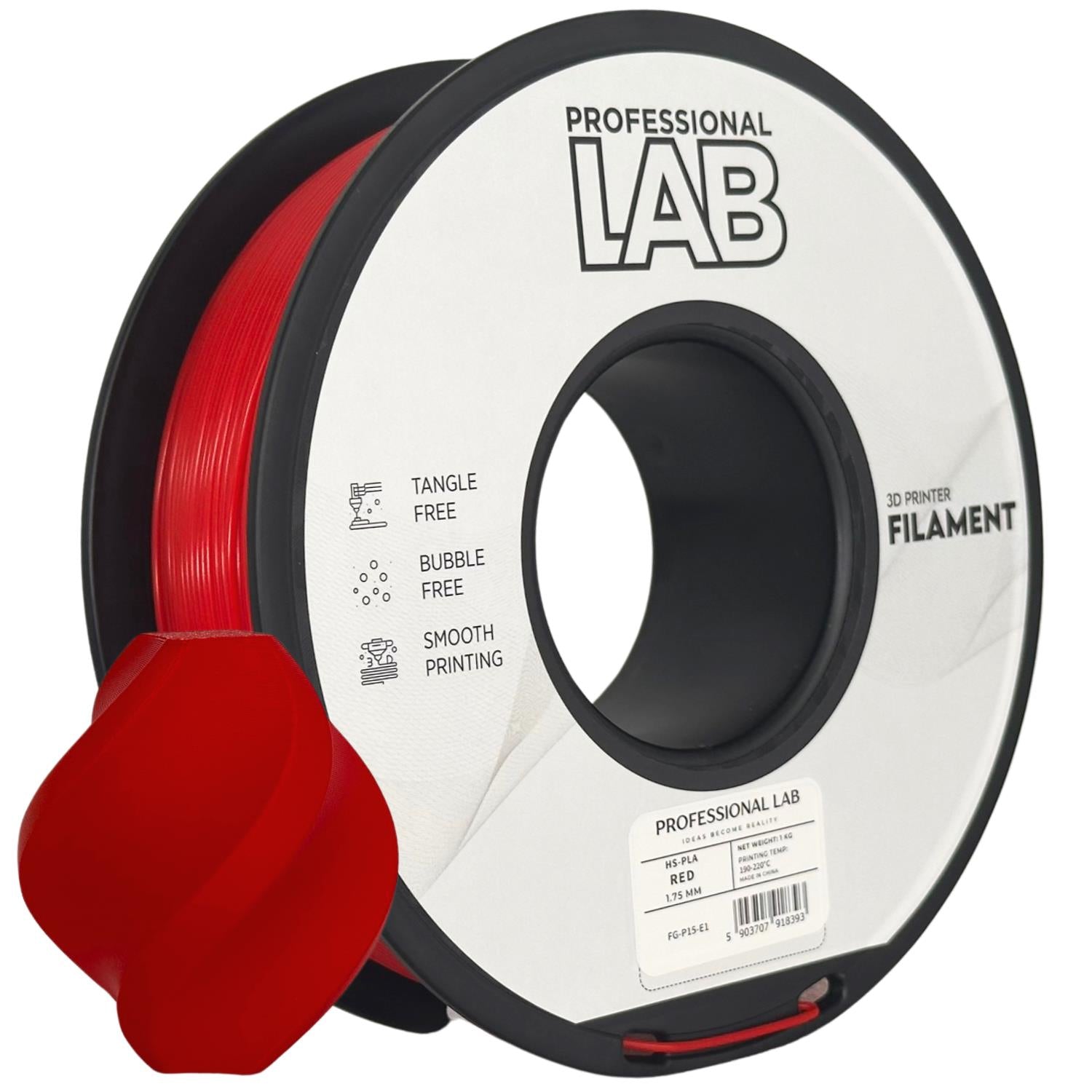 Szpula filamentu HS-PLA czerwony, Prof. Lab, 1,75 mm