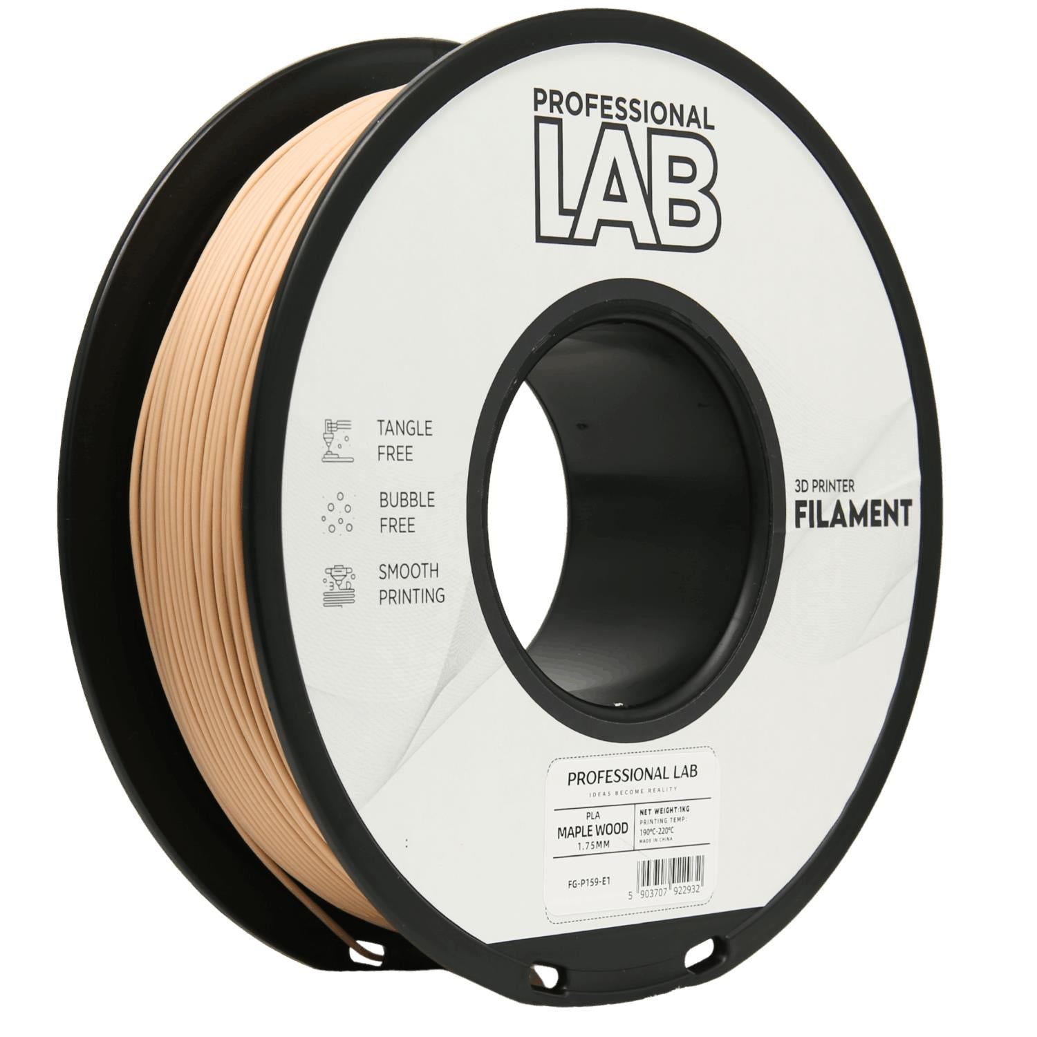 Szpula filamentu PLA drewno klon, Prof. Lab, 1,75 mm