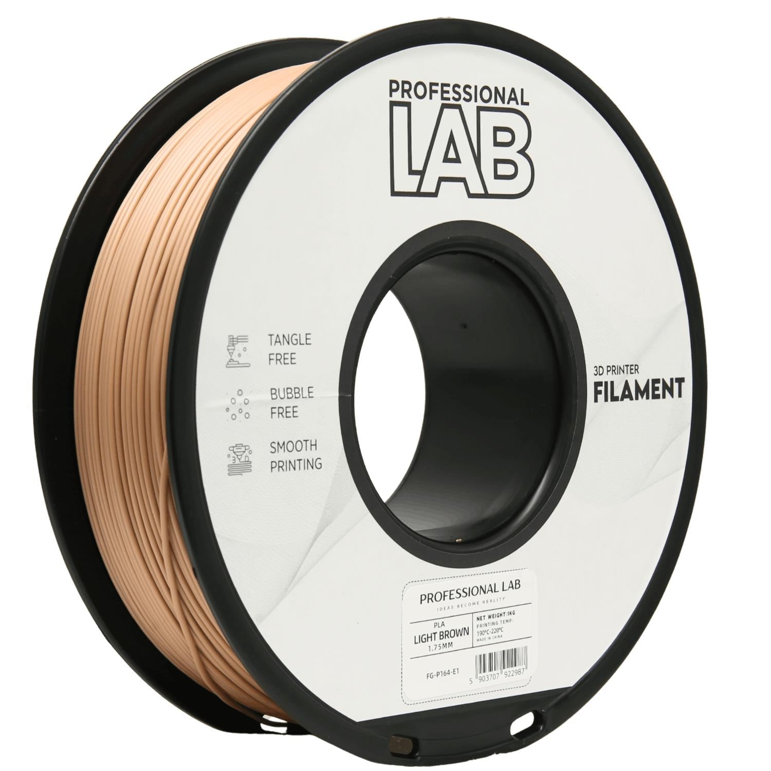 Szpula filamentu PLA jasnobrązowy, Prof. Lab, 1,75 mm