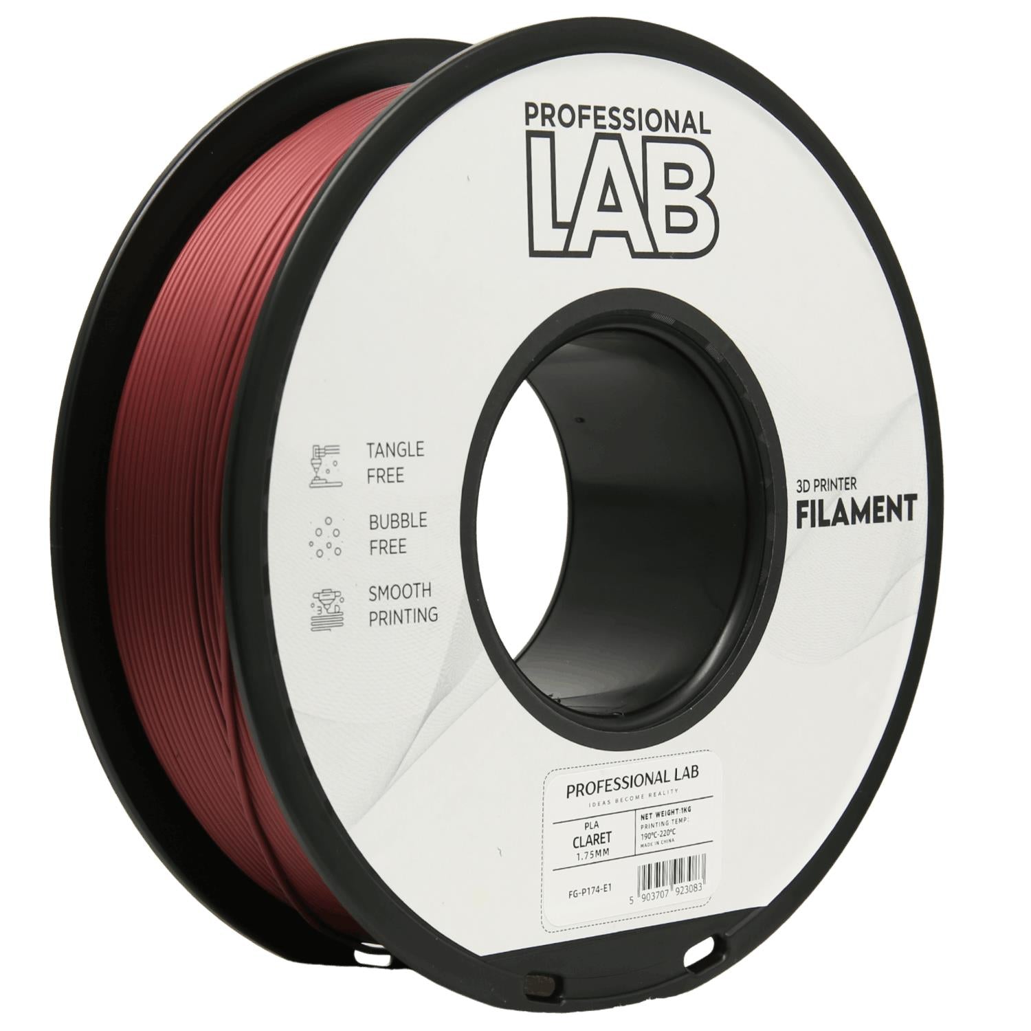 Szpula filamentu PLA burgundowy, Prof. Lab, 1,75 mm