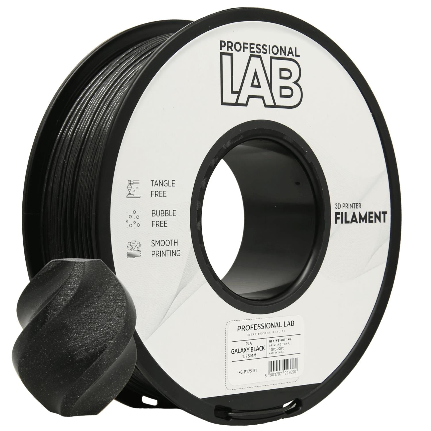Szpula filamentu PLA Galaxy czarny, Prof. Lab, 1,75 mm