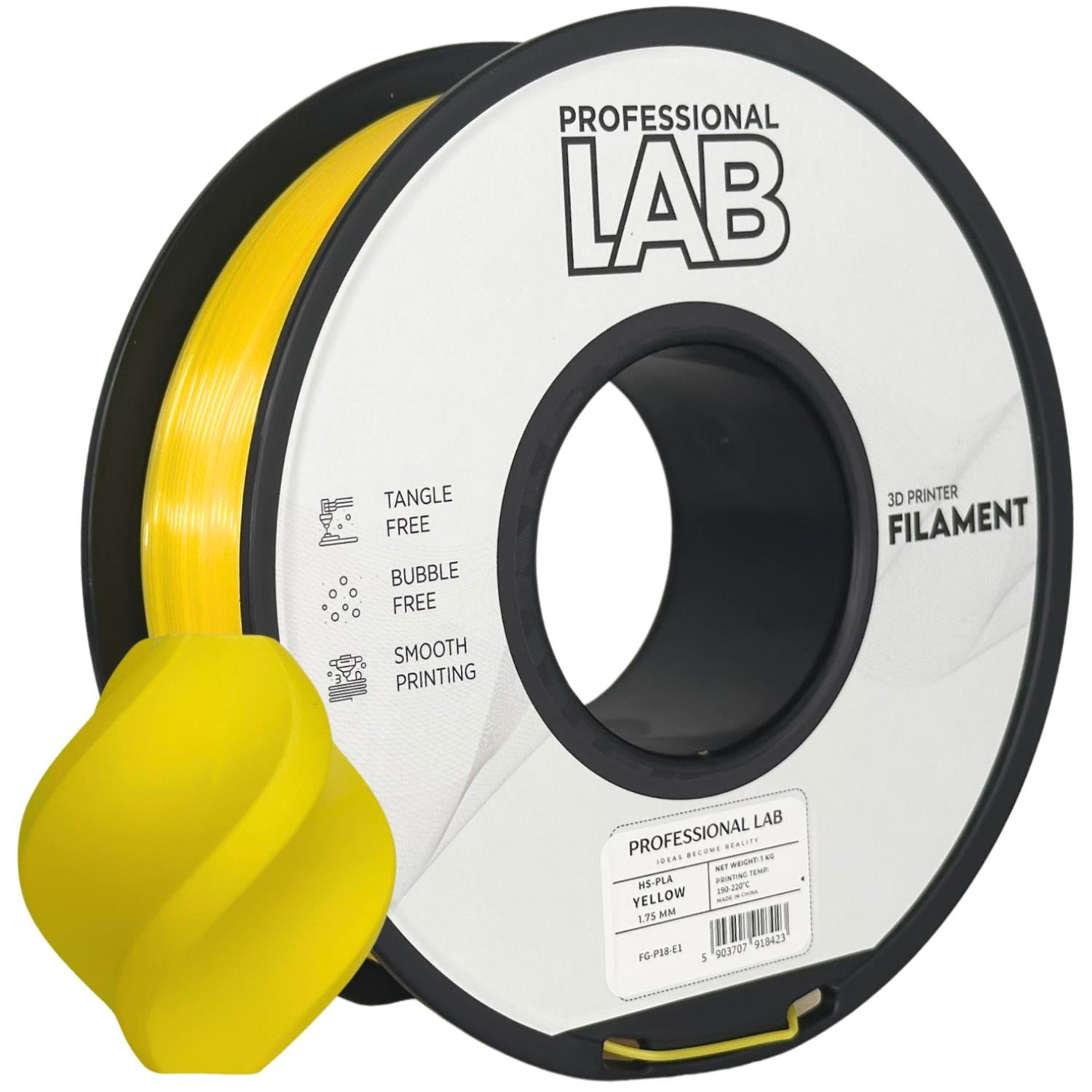 Szpula filamentu HS-PLA żółty, Prof. Lab, 1,75 mm