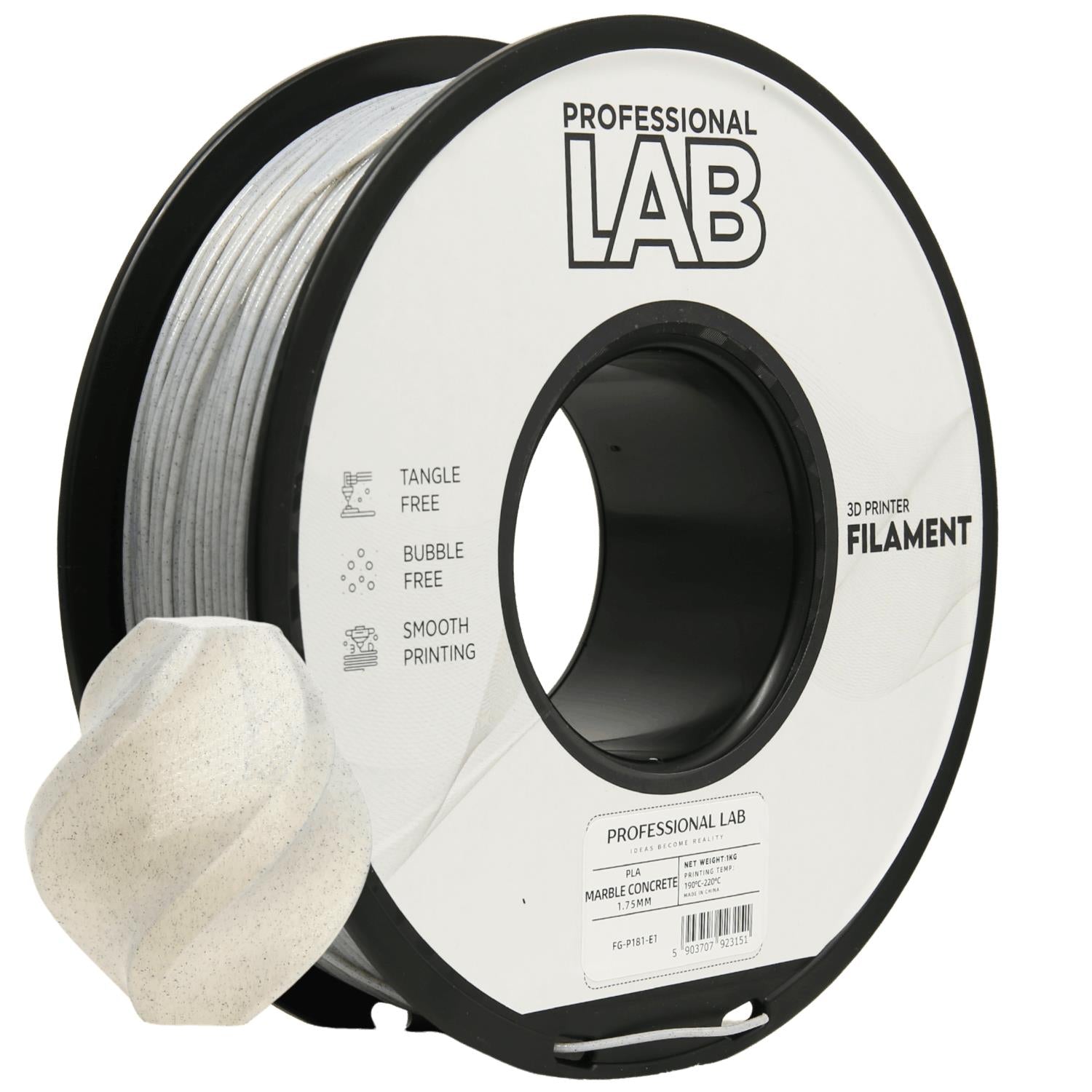Szpula filamentu PLA marmur betonowy, Prof. Lab, 1,75 mm