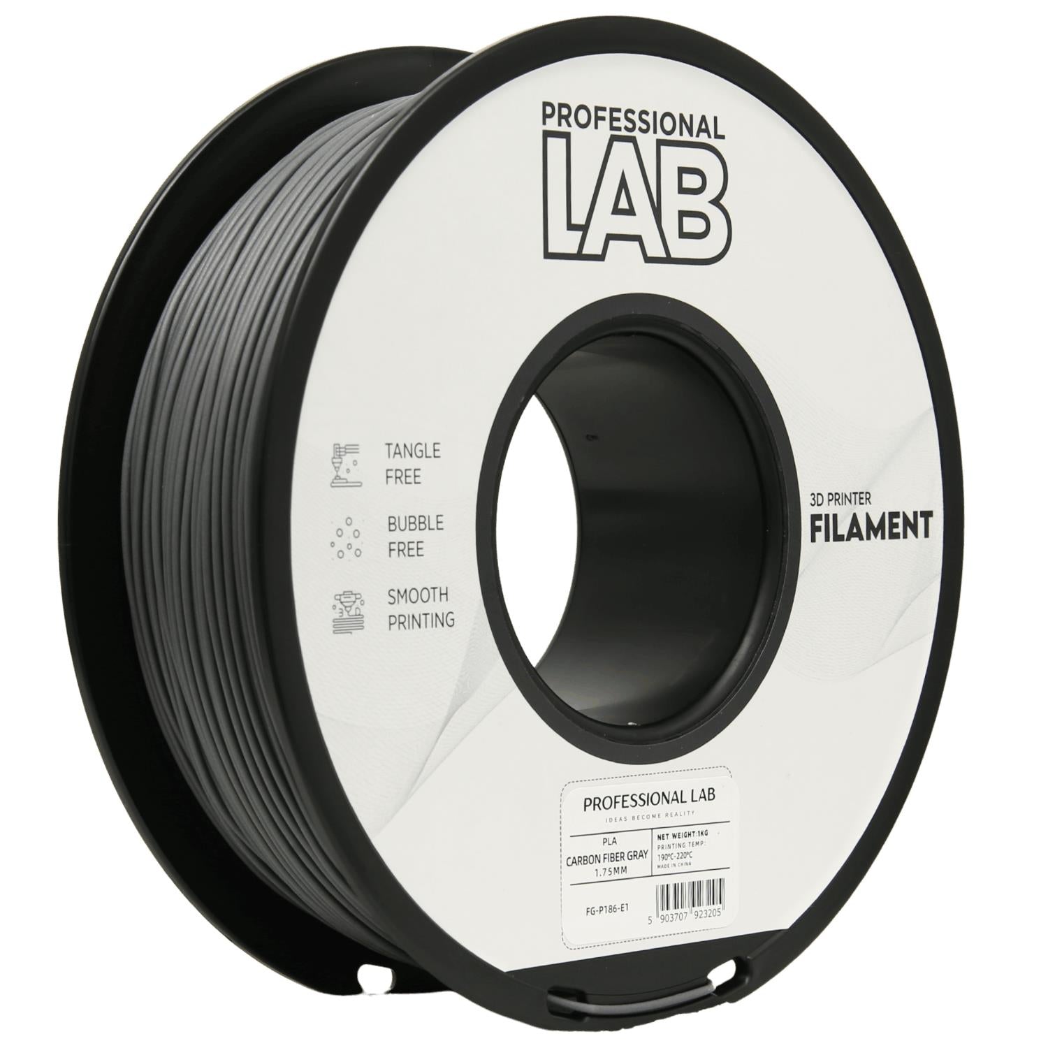 Szpula filamentu PLA-CF szary, Prof. Lab, 1,75 mm