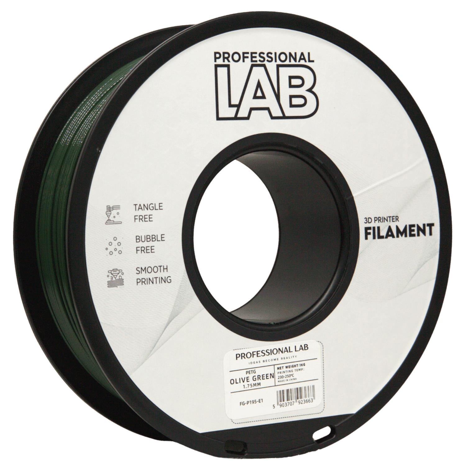 Szpula filamentu PETG oliwkowa zieleń, Prof. Lab, 1,75 mm