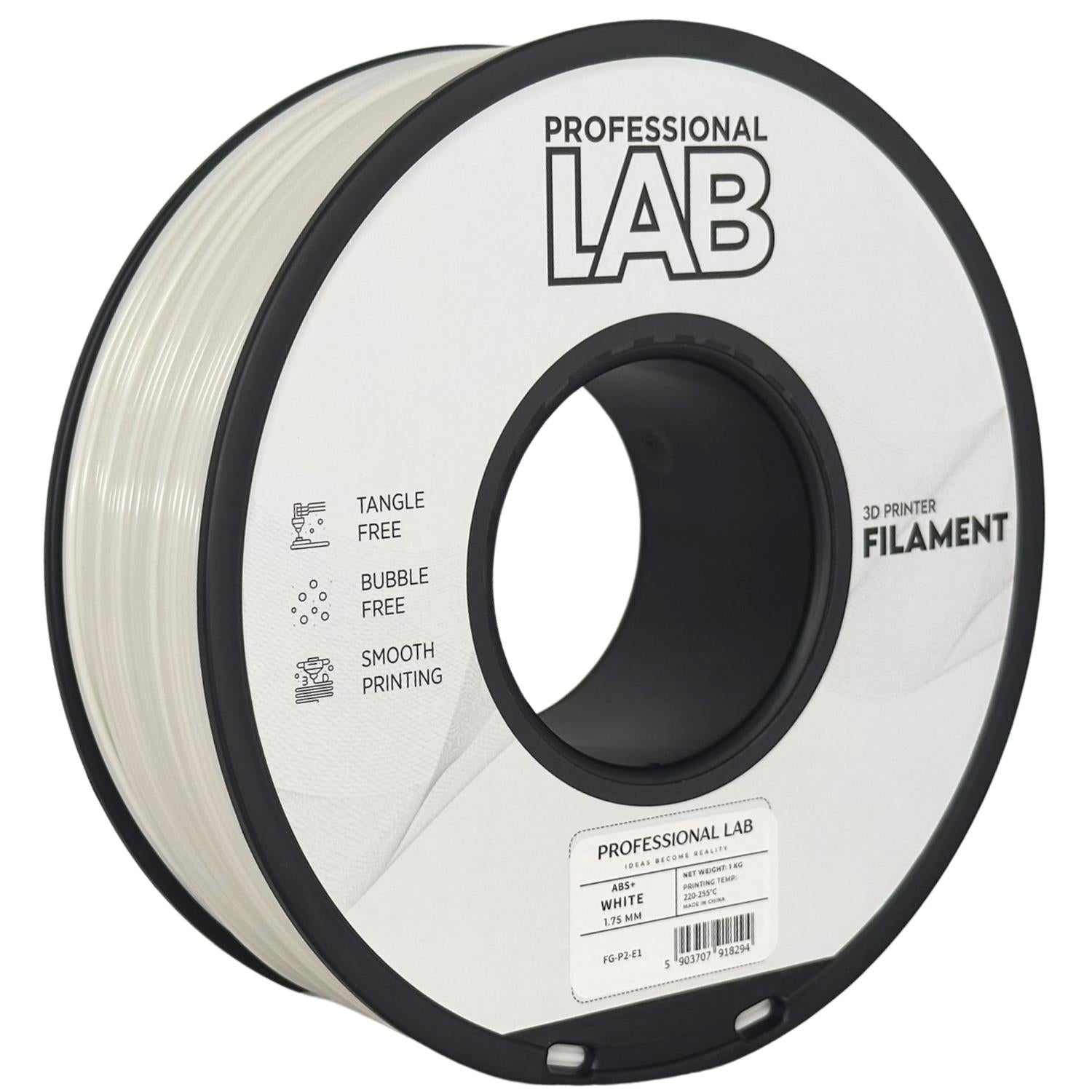 Szpula filamentu ABS+ biały, Prof. Lab, 1,75 mm