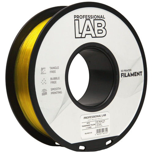 Szpula filamentu PETG transparentny żółty, Prof. Lab, 1,75 mm