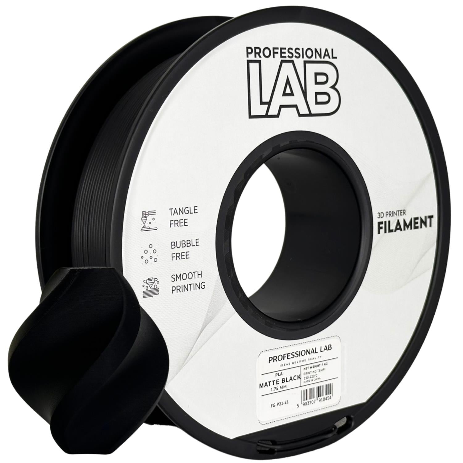 Szpula filamentu PLA matowy czarny, Prof. Lab, 1,75 mm