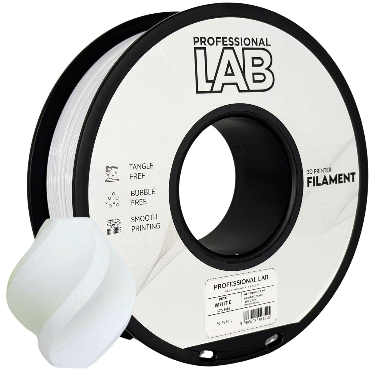 Szpula filamentu PETG biały, Prof. Lab, 1,75 mm