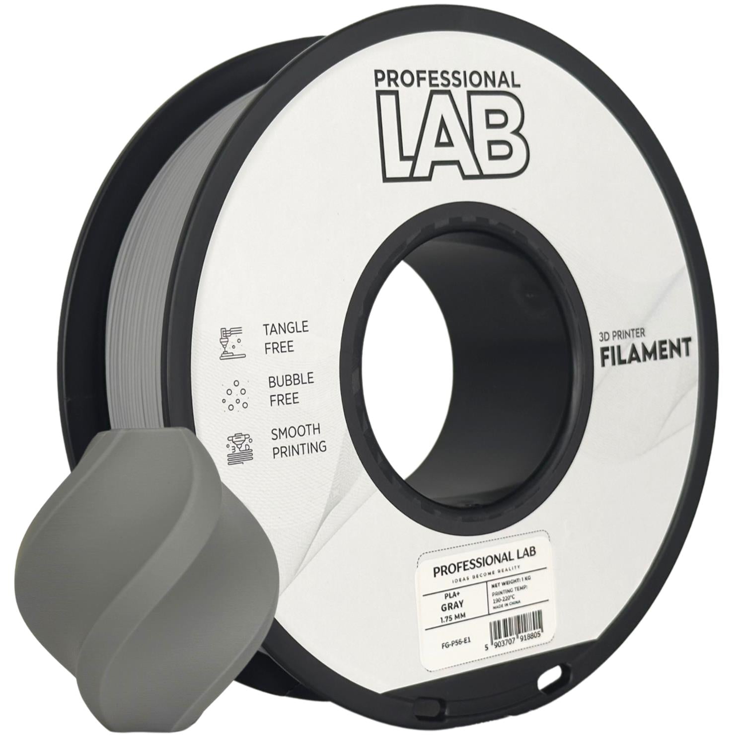 Szpula filamentu PLA+ szary, Prof. Lab, 1,75 mm