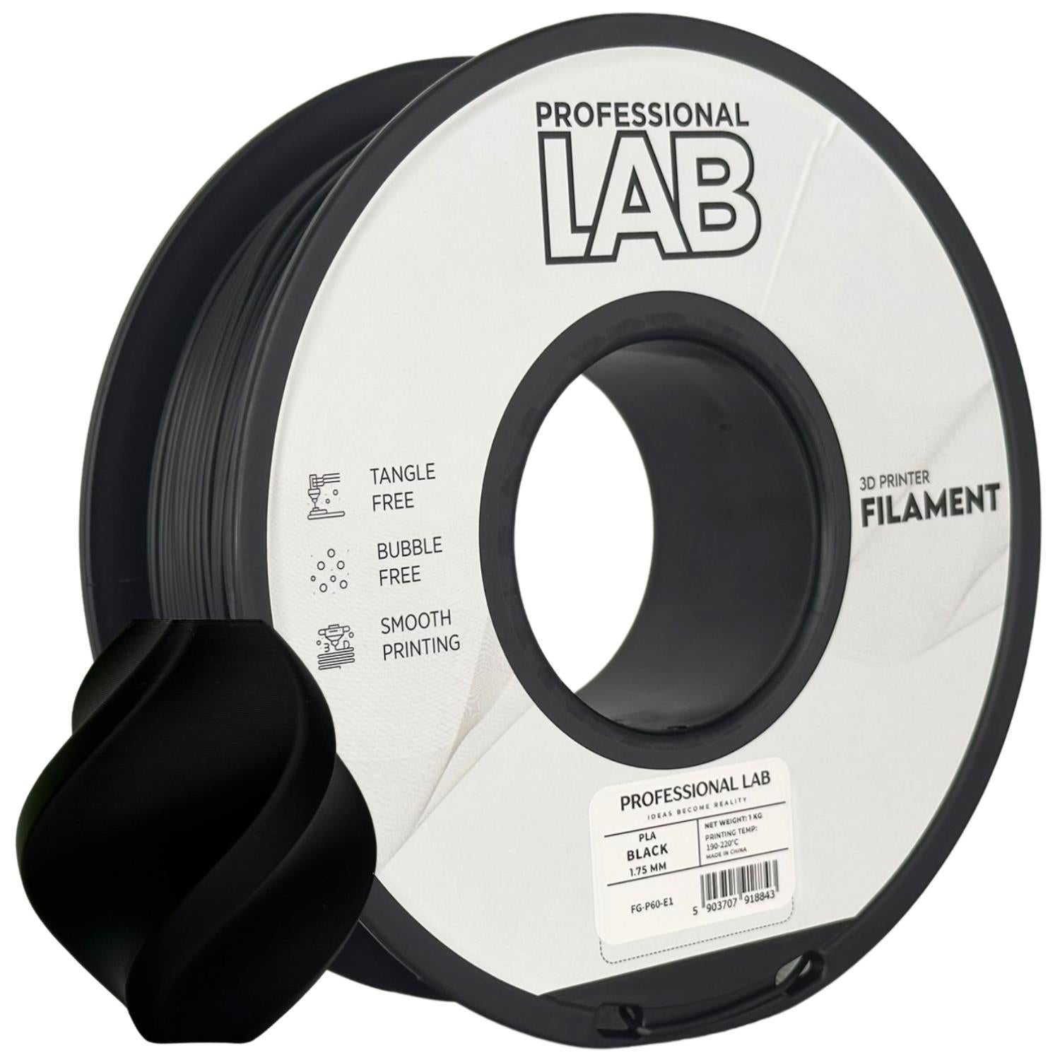 Szpula filamentu PLA czarny, Prof. Lab, 1,75 mm