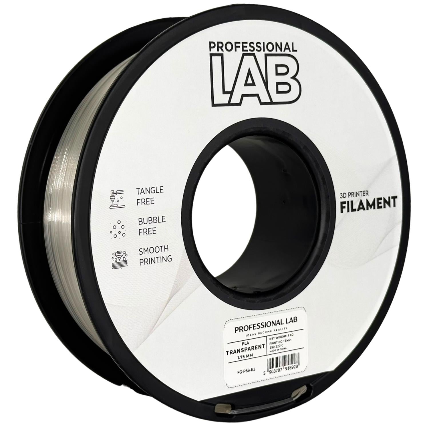 Szpula filamentu PLA przezroczysty, Prof. Lab, 1,75 mm