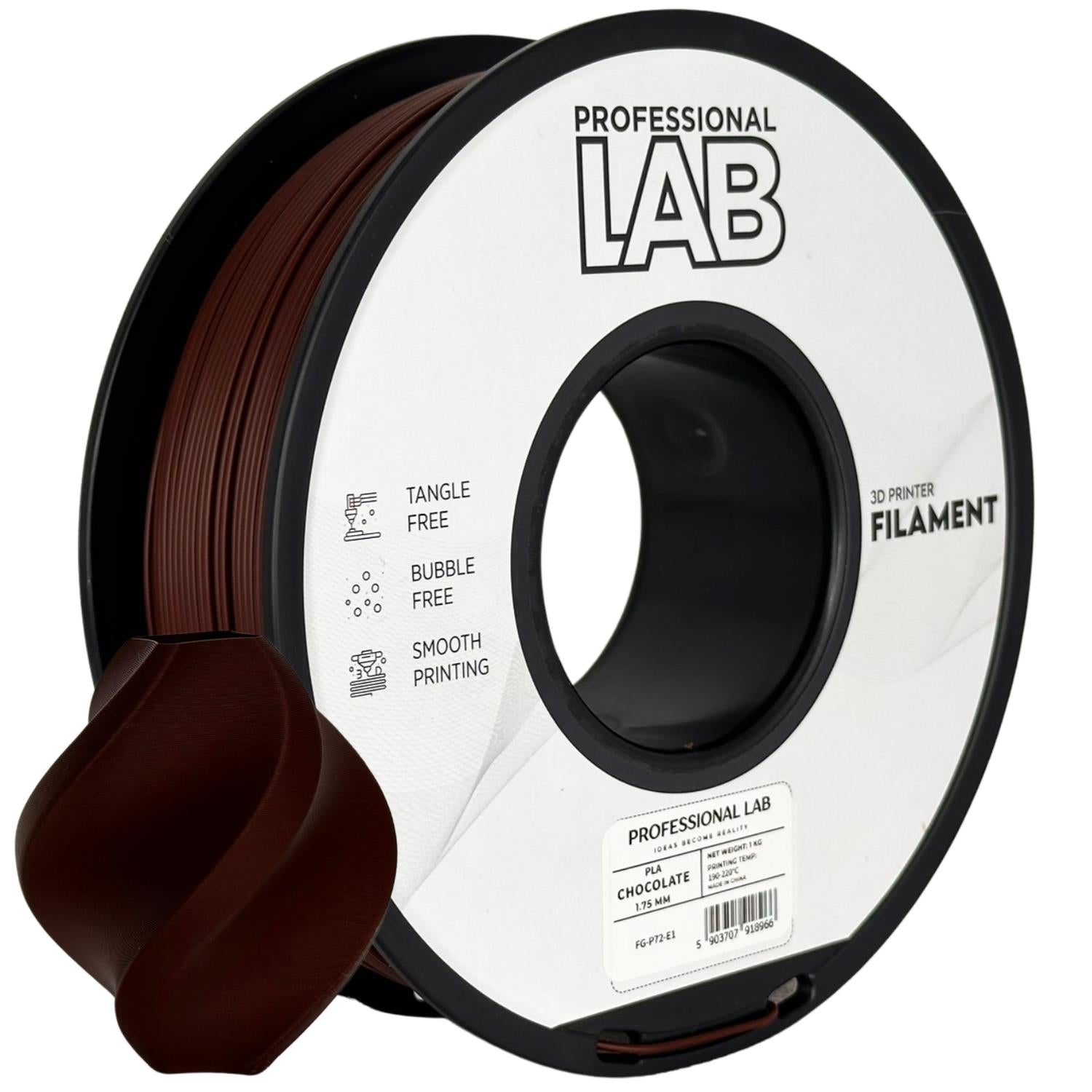 Szpula filamentu PLA czekoladowy, Prof. Lab, 1,75 mm