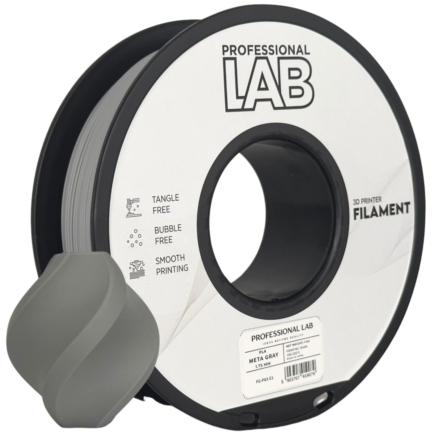 Szpula filamentu PLA META szary, Prof. Lab, 1,75 mm