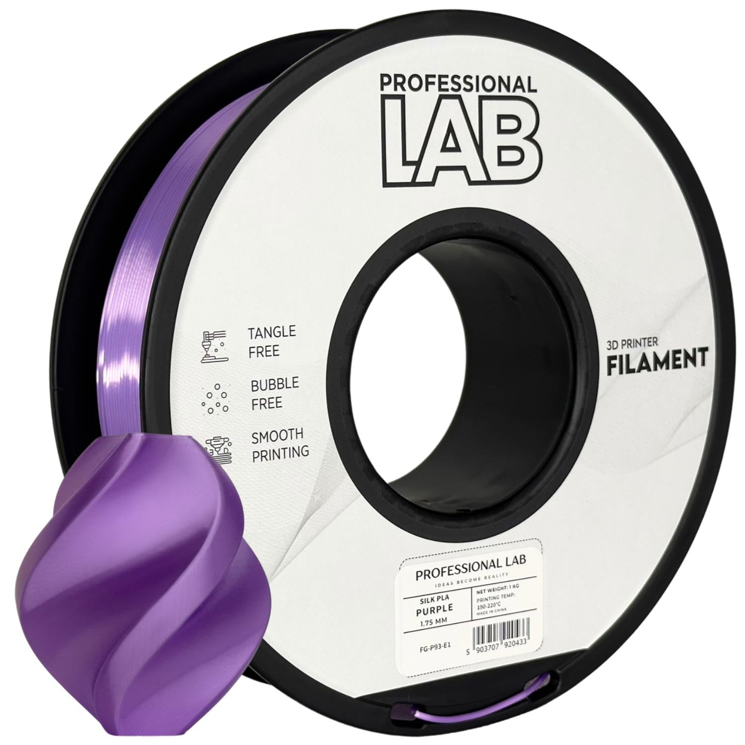 Szpula filamentu Silk PLA fioletowy, Prof. Lab, 1,75 mm