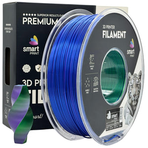 Filament Silk PLA Trójkolorowy niebieski zielony fioletowy | Smart Print