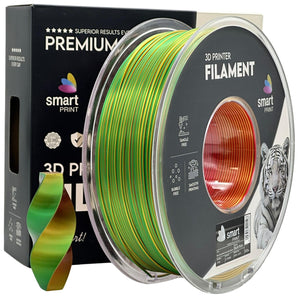 Filament Silk PLA Trójkolorowy czerwony żółty zielony | Smart Print