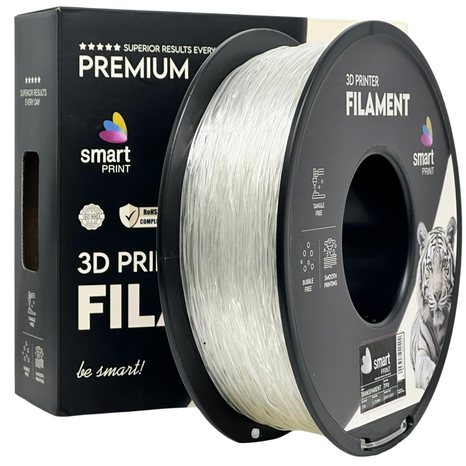 Szpula filamentu TPU przezroczysty, Smart Print, 1,75 mm