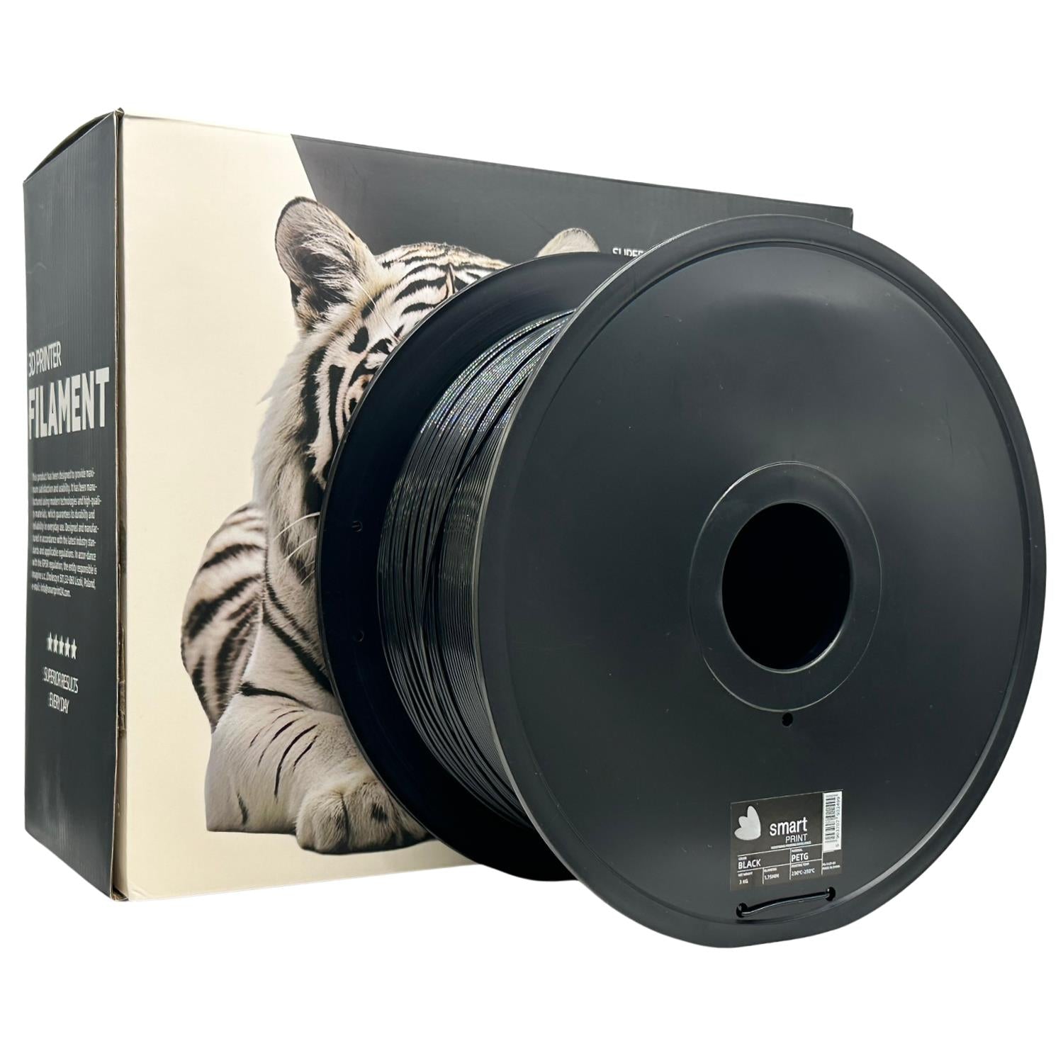 Szpula filamentu PETG czarny 3 kg, Smart Print, 1,75 mm