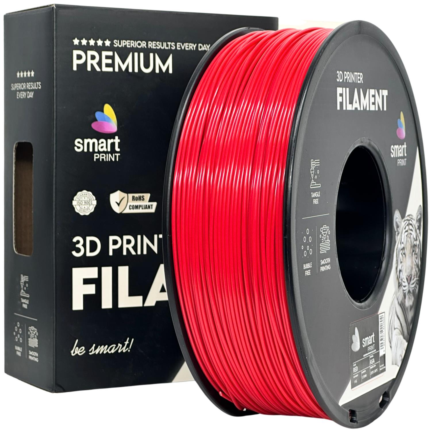 Szpula filamentu ASA czerwony, Smart Print, 1,75 mm