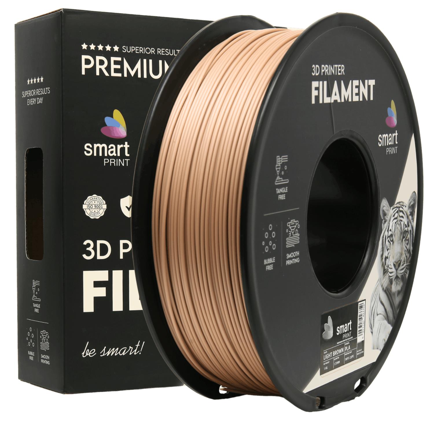Szpula filamentu PLA jasnobrązowy, Smart Print, 1,75 mm