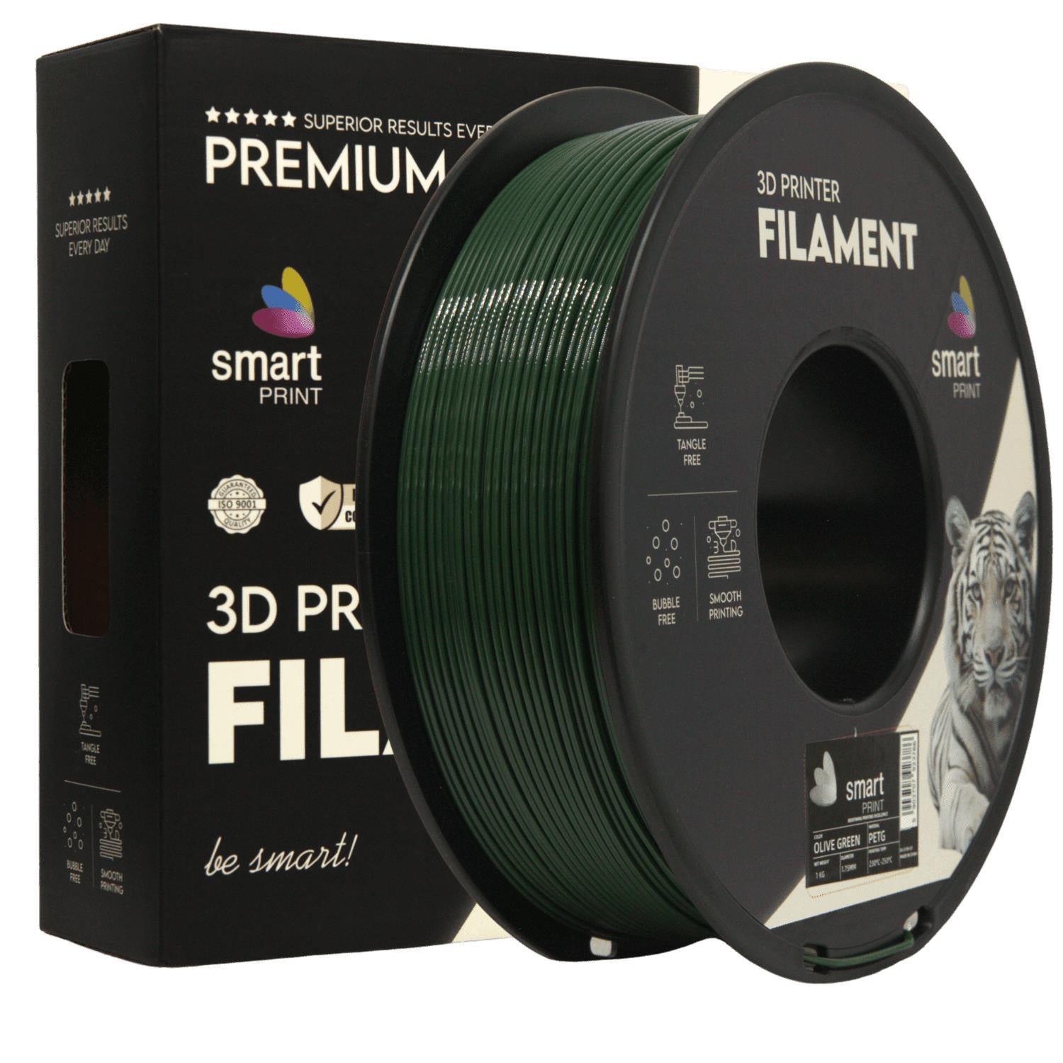 Szpula filamentu PETG oliwkowa zieleń, Smart Print, 1,75 mm