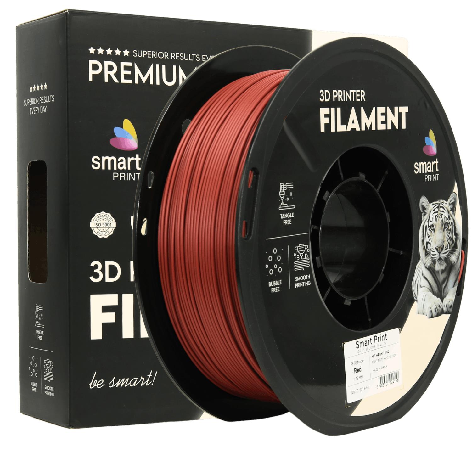Szpula filamentu PETG matowy czerwony, Smart Print, 1,75 mm