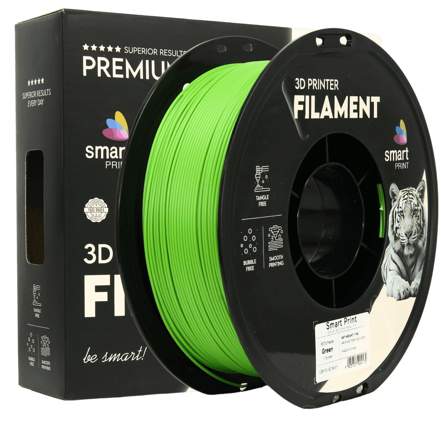Szpula filamentu PETG matowa zielona, Smart Print, 1,75 mm