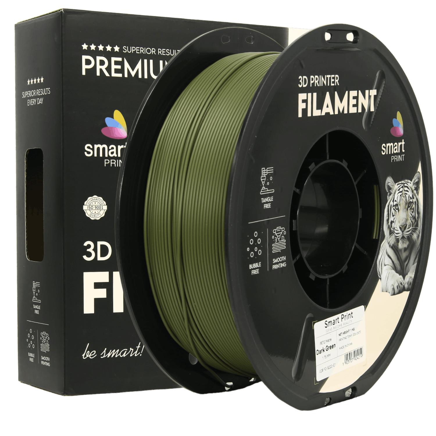 Szpula filamentu PETG matowy ciemnozielony, Smart Print, 1,75 mm