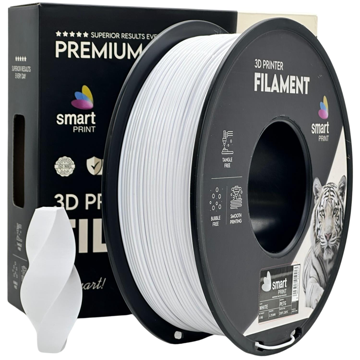 Szpula filamentu PETG biały, Smart Print, 1,75 mm