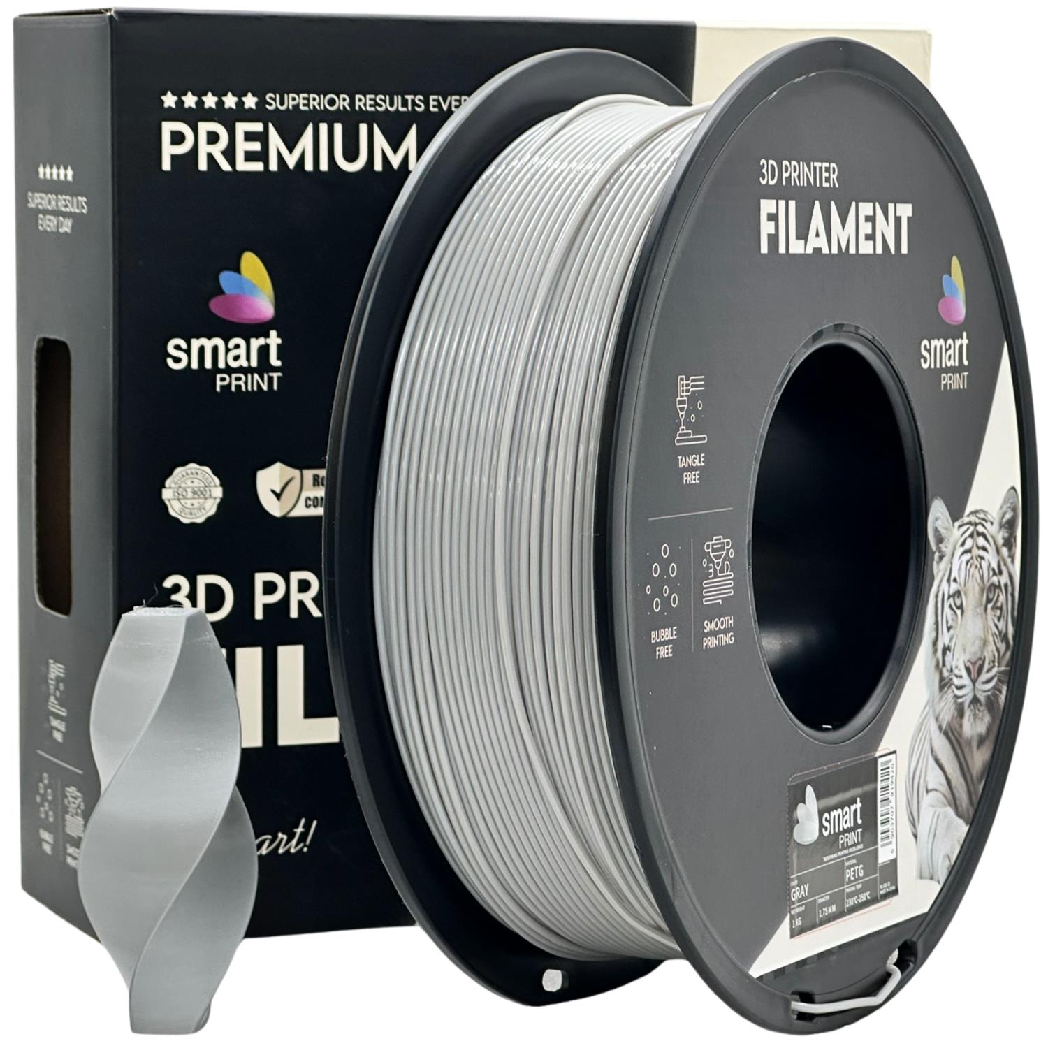 Szpula filamentu PETG szary, Smart Print, 1,75 mm