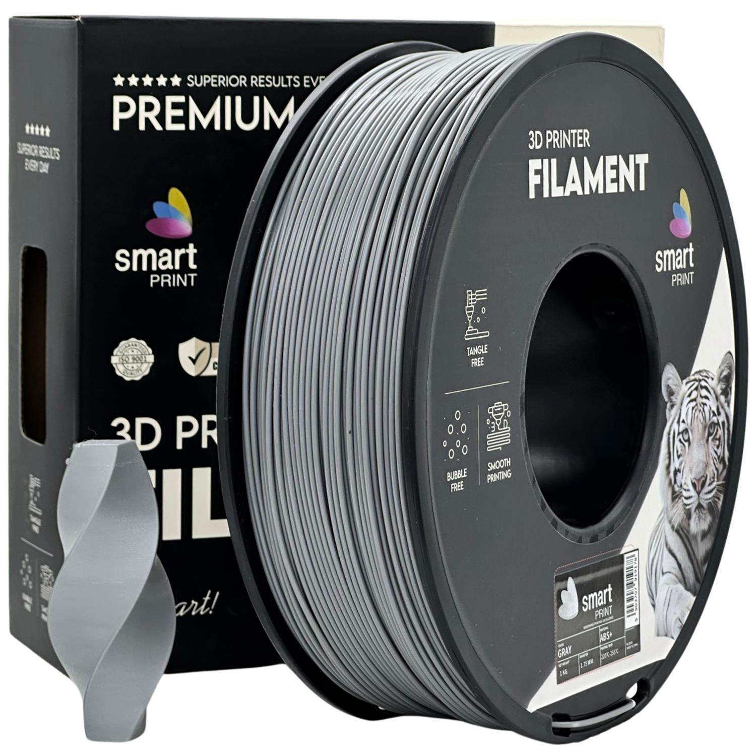 Szpula filamentu ABS+ szary, Smart Print, 1,75 mm