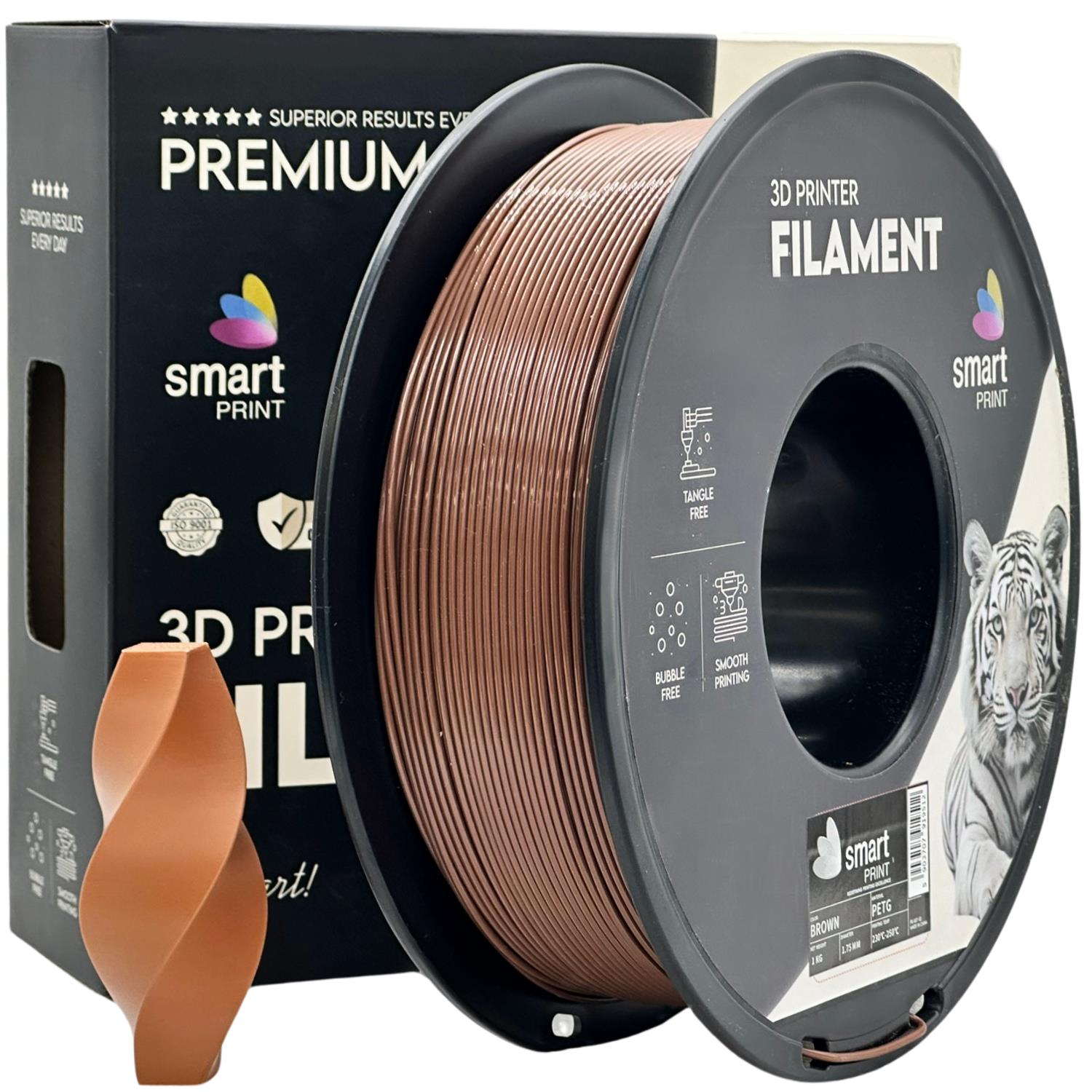 Szpula filamentu PETG brązowy, Smart Print, 1,75 mm