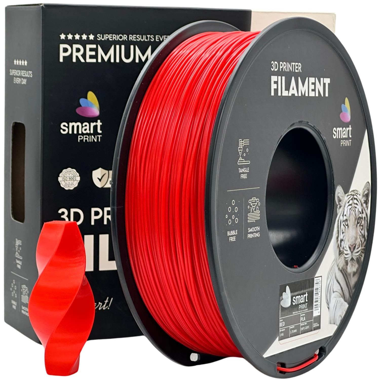 Szpula filamentu PLA czerwony, Smart Print, 1,75 mm