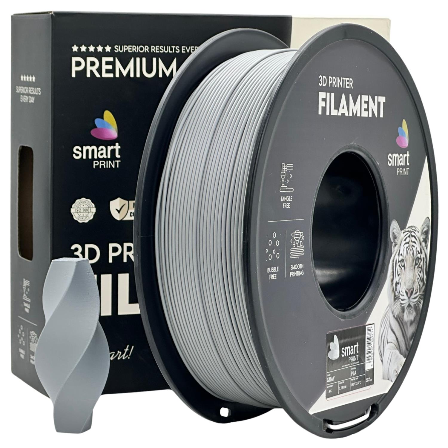 Szpula filamentu PLA szary, Smart Print, 1,75 mm