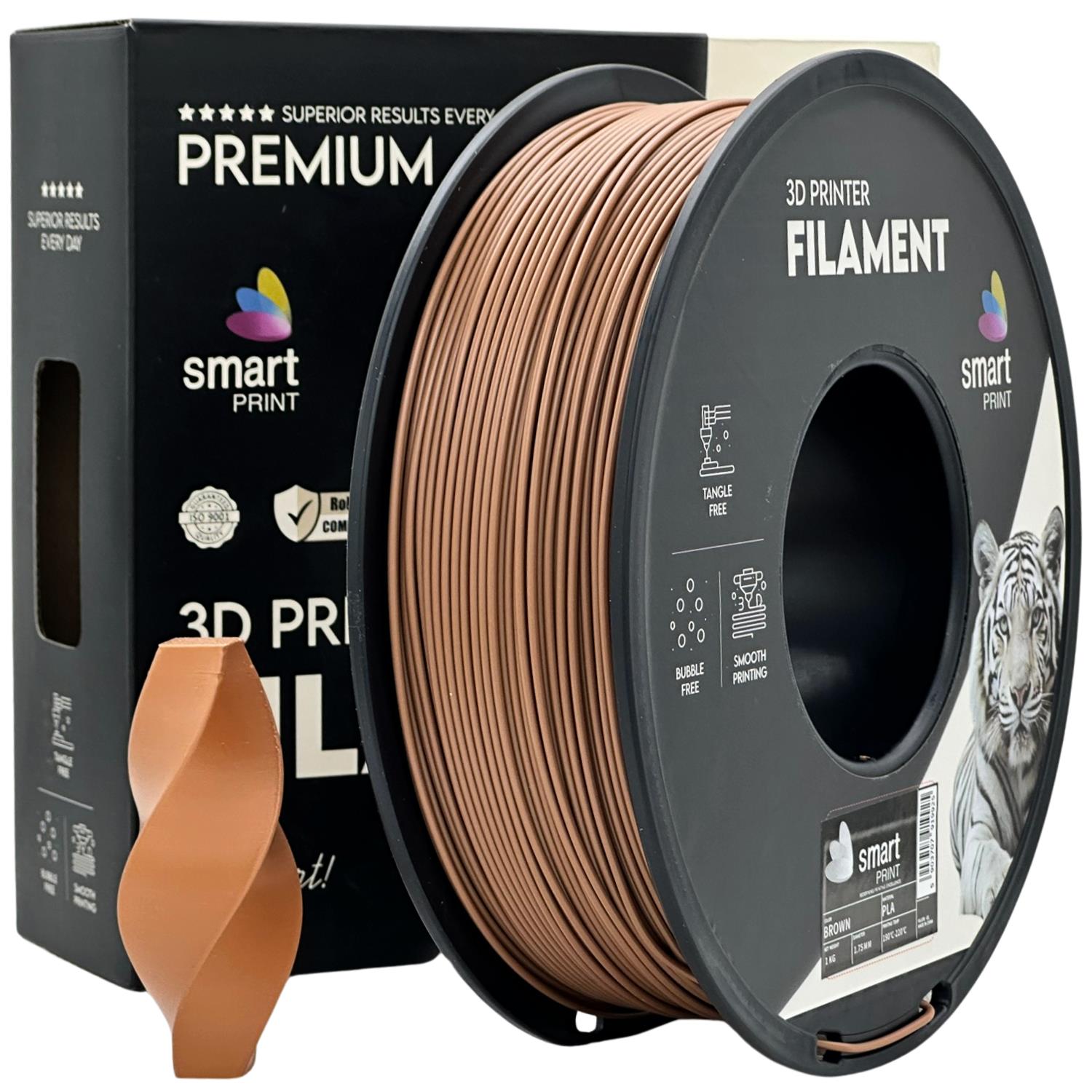 Szpula filamentu PLA brązowy, Smart Print, 1,75 mm