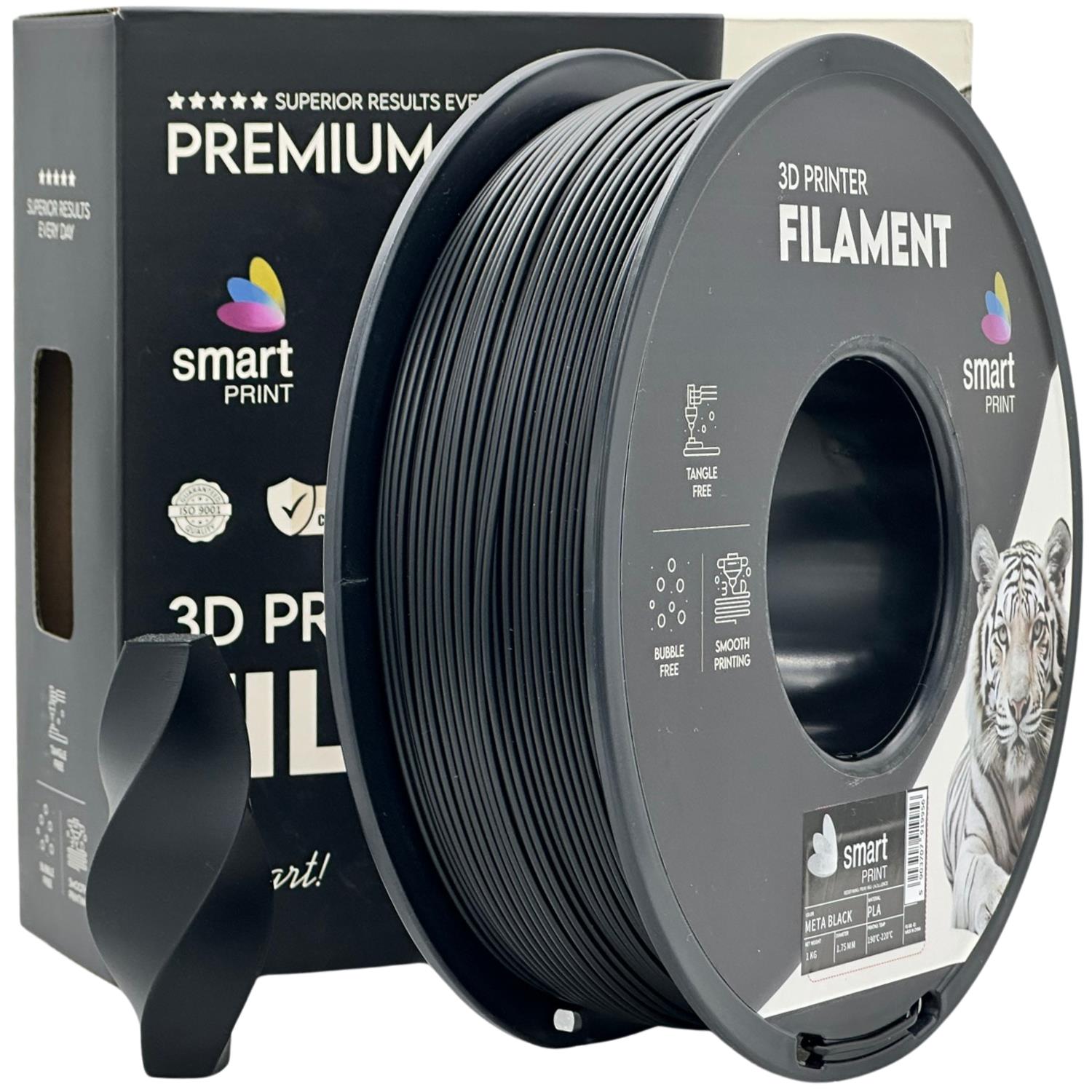 Szpula filamentu PLA META czarny, Smart Print, 1,75 mm