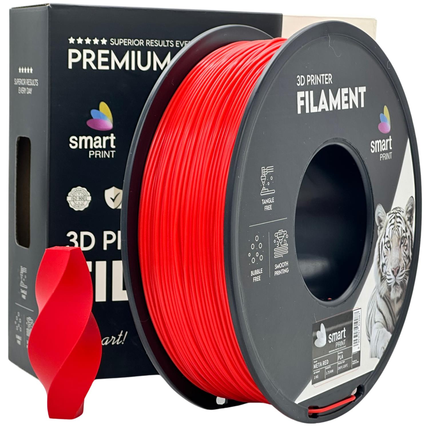 Szpula filamentu PLA META czerwony, Smart Print, 1,75 mm