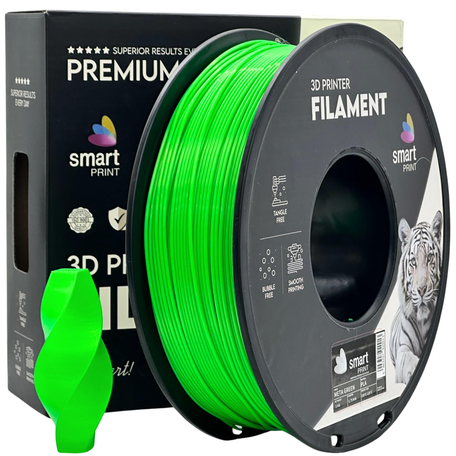 Szpula filamentu PLA META zielony, Smart Print, 1,75 mm